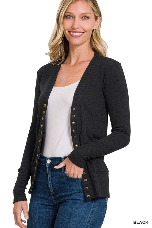 Zenana Women's Cardigans Snap Button Cardigan