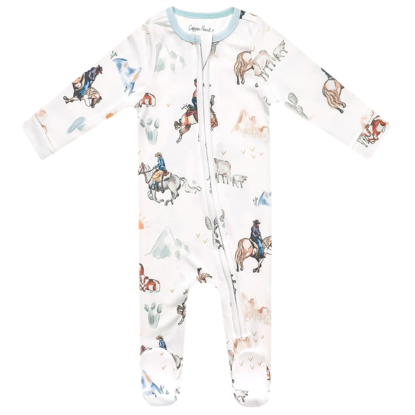 Copper Pearl Zip Up Footie