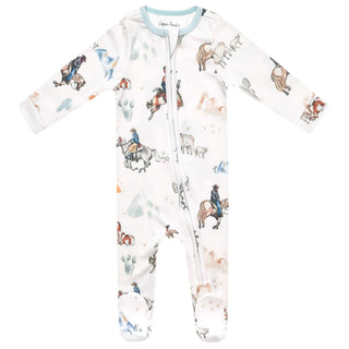 Copper Pearl Zip Up Footie