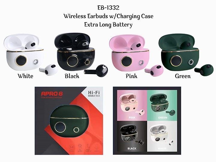 Wireless Earbuds W/ Charging Case Extra Long Battery