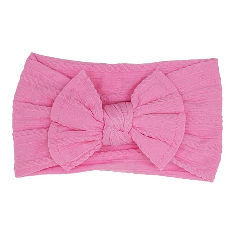 Bubblegum pink cable knit head wrap