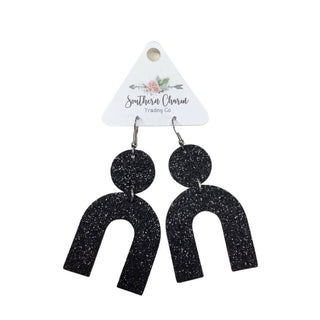 Black Glittery Rainbows Earrings