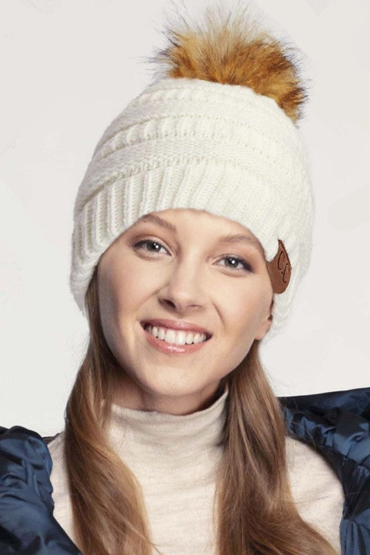 CC Pom Pom Knit Beanie