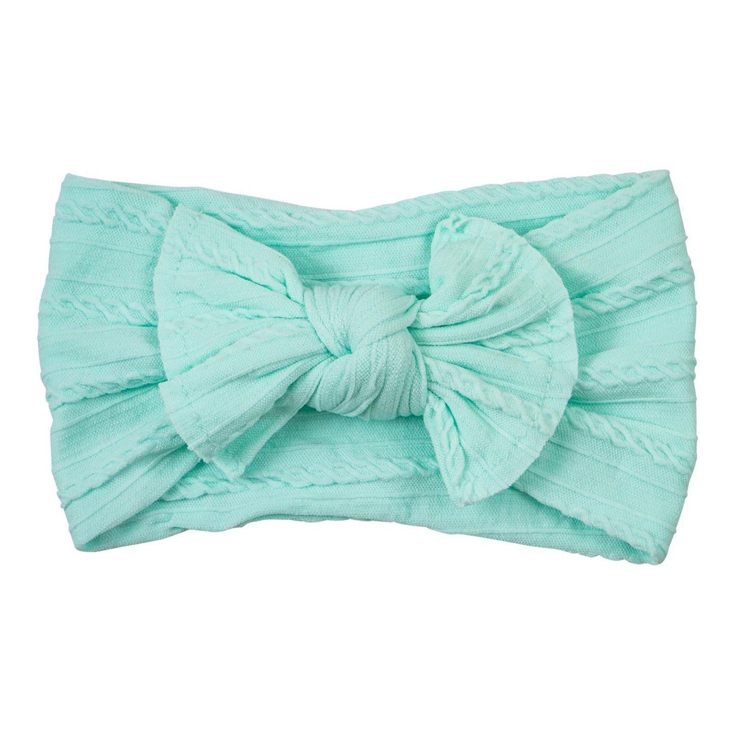 Mint cable knit head wrap