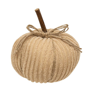 Cream Chenille Pumpkin 6"