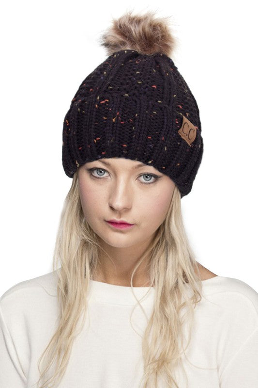 Adult CC Confetti Pom Lined Beanie