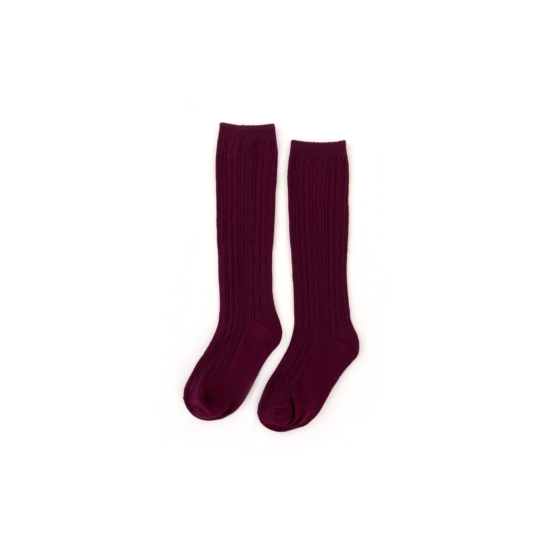 Wine Cable Knee High Socks