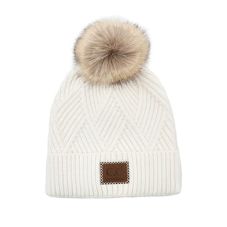 CC Zig Zag Pom Beanie