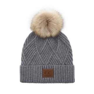 CC Zig Zag Pom Beanie