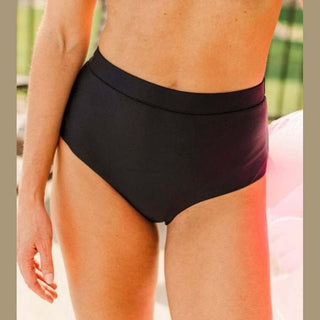 black highwaisted swim bottoms