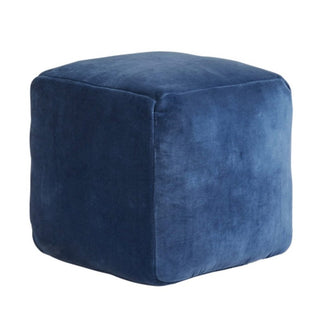 blue velvet pouf