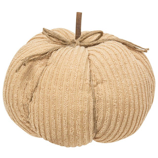 Cream Chenille Pumpkin, 9.5" 