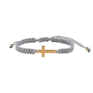 Threads of Faith Cross Bracelet Gray