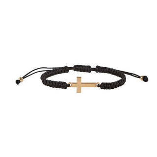 Threads of Faith Cross Bracelet Black