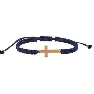 Threads of Faith Cross Bracelet blue