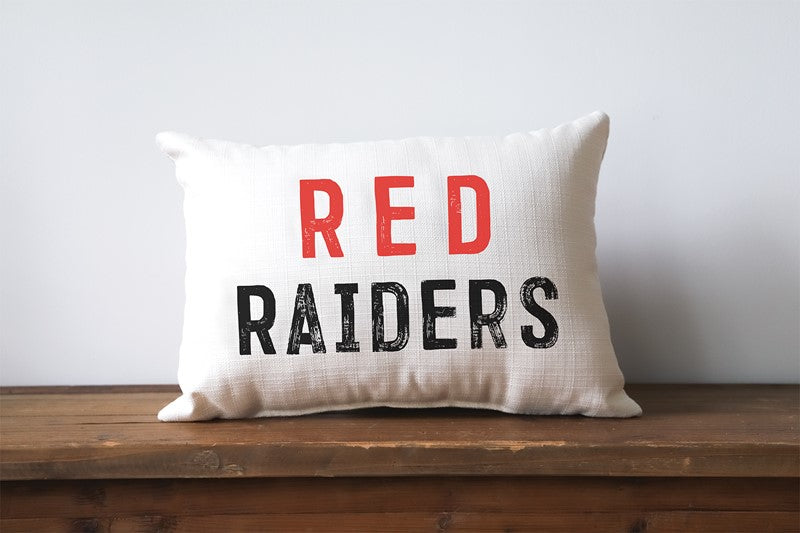Distressed Red Raiders Pillow