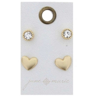 Earring set-heart & studs