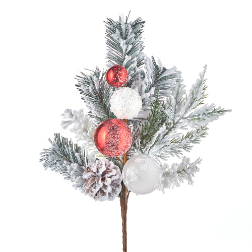 16 Inch Pine & Ornament Pick