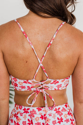Peach & Coral Triangle Bikini Top
