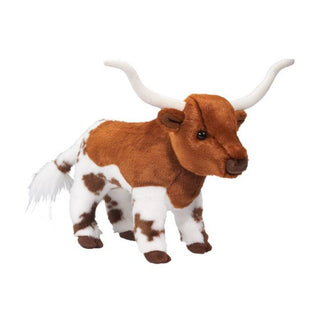 Fitzgerald Longhorn stuffed animal cinnamon red and white spotted plush with curved horns