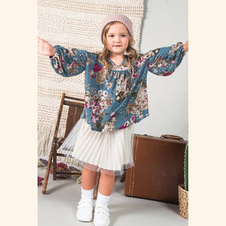 Girl's Floral Babydoll Top