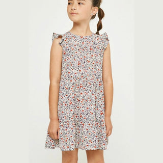 Girls Ruffle Sleeve Floral Dress
