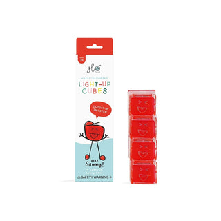 Glo Pals red light-up water cubes packaging with Sammy character and 4 bath toys for ages 3+