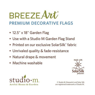 BreezeArt Premium SolarSilk polyester garden flag spec card fade resistant