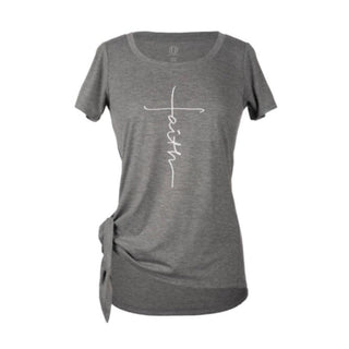 Gray Faith Side Knot Tee