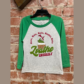 Kids Hate, Hate, Hate, Double Hate Loathe Entirely Crew Neck 3/4 Sleeve T-Shirt
