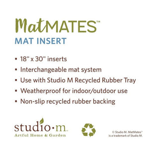 MatMates interchangeable outdoor doormat insert specs 18x30 inch weatherproof non-slip recycled rubber