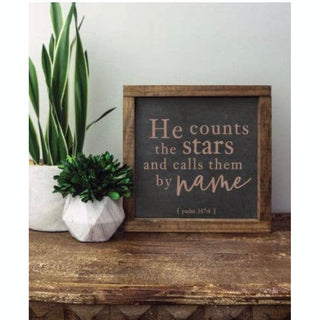 He Counts 8x8 Wood Sign