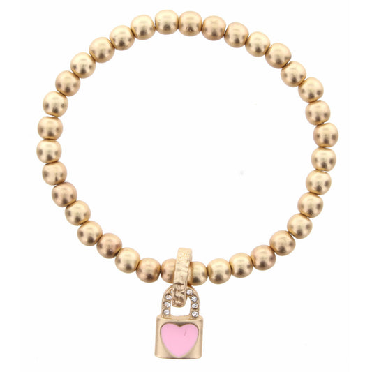 Kid's Pink Heart Charm Bracelet