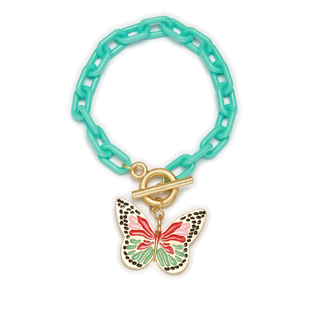 Kid's Butterfly Charm Link Bracelet