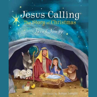 Jesus Calling Story of Christmas board book cover nativity scene Joseph Mary baby Jesus animals