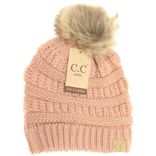 Kids CC Beanie-Fur Pom