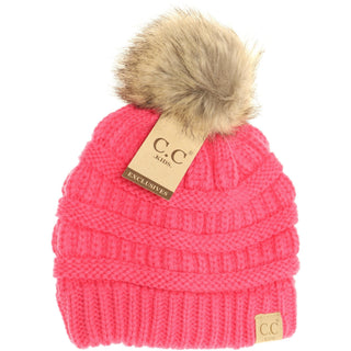 Kids CC Beanie-Fur Pom
