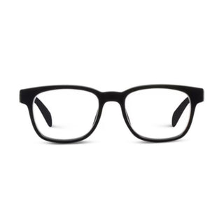 Kent square reading glasses in matte black acetate with smooth rounded corners