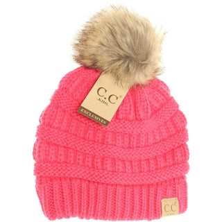 Kids CC Beanie-Fur Pom