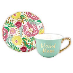 blessed mom tea cup