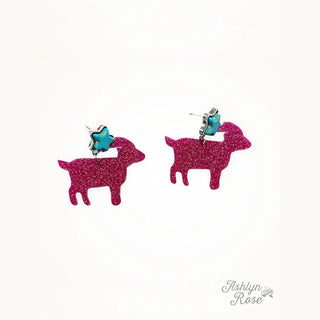 Lamb earrings pink