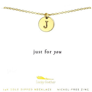 Gold Letter Disc Necklace