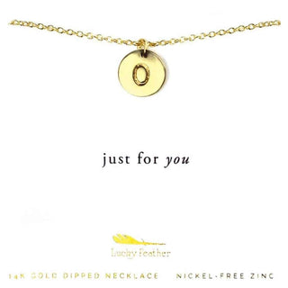 Gold Letter Disc Necklace