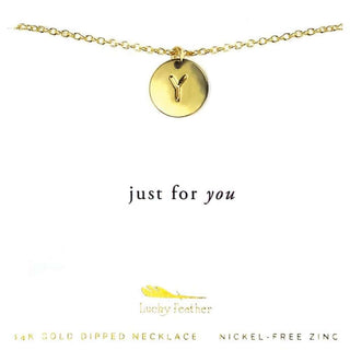 Gold Letter Disc Necklace