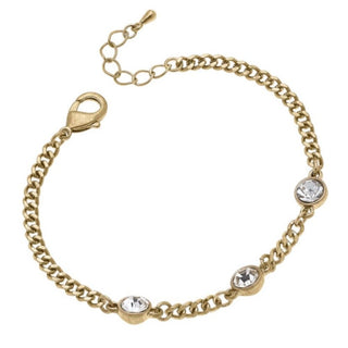 Lyra Worn Gold Rhinestone Bracelet