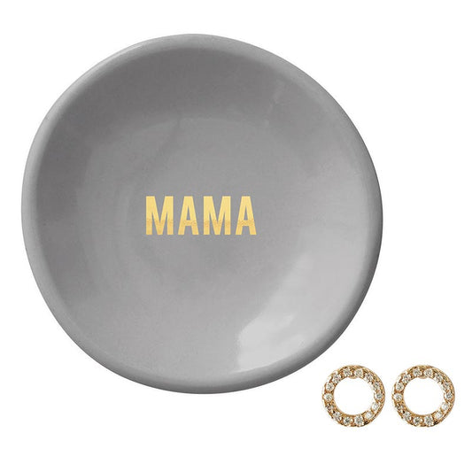 mama Earrings and Dish set