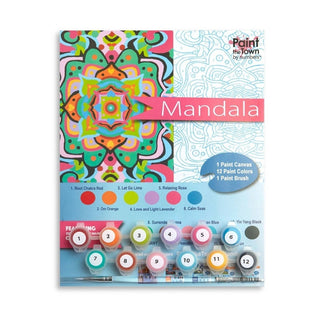 Paint the Town by Numbers Arts & Crafts Meditation Mandala Paint by Number Kit 8”x10”