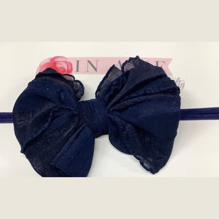 Mini Ruffled Navy Headband