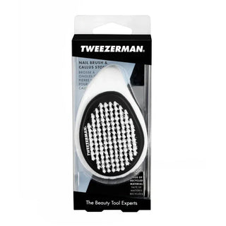 Tweezerman Nail Brush & Callus Stone retail packaging made of recycled material