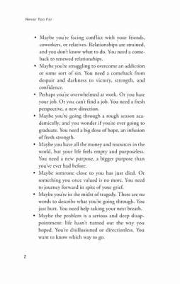 Never Too Far: Coming Back from Defeat and Disappointment to Purpose and Power